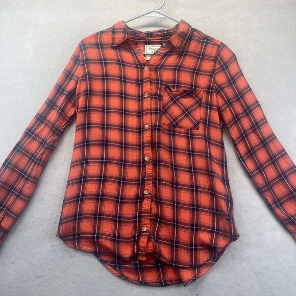 Abercrombie & Fitch Tops - Abercrombie & Fitch Shirt Womens S Red Plaid Lightweight Western Outdoor Y2K